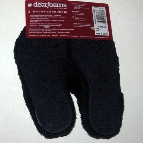 Dearfoams Small Size 5/6 Peacoat Slippers - Picture 2 of 4
